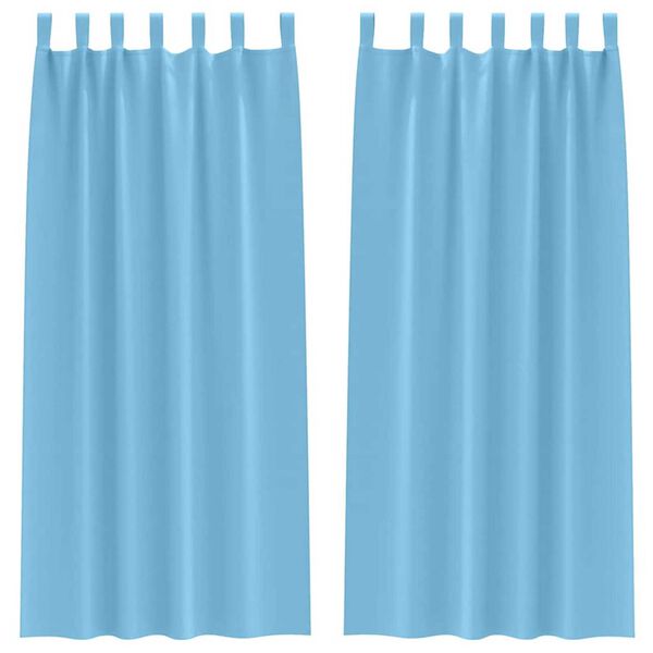 vidaXL Cortinas Blackout com Argolas 2 pcs Azul Claro 260 x 140 cm