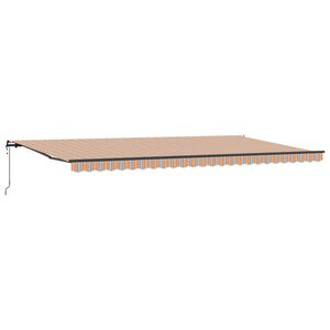vidaXL Toldo retr&aacute;til Multicolor 600 &times; 300 cm Tecido e Alum&iacute;nio