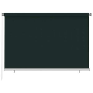 vidaXL Estore de rolo para exterior 225 (L) x 140 (A) cm verde-escuro HDPE