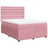 vidaXL Cama com molas/colch&atilde;o 160x200 cm veludo rosa