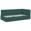 vidaXL Estrutura de Cama de Canto com Colch&atilde;o 2 pcs Verde Veludo