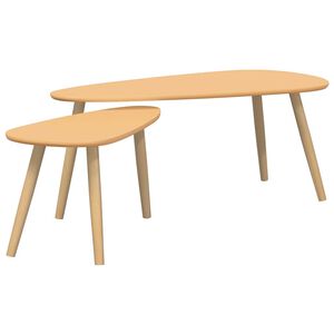 vidaXL Conjunto mesas de centro 2 pcs pinho maci&ccedil;o castanho