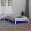 vidaXL Estrutura de cama c/ luzes LEDs 100x200cm madeira maci&ccedil;a branco