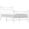 vidaXL Estrutura de cama com cabeceira e p&eacute;s 80x200 cm metal branco