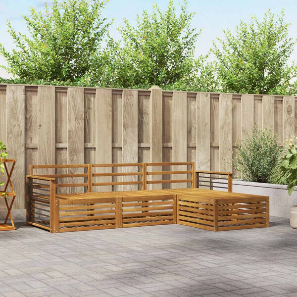 vidaXL Conjunto de Sof&aacute;s para Exterior 4 pcs Natural