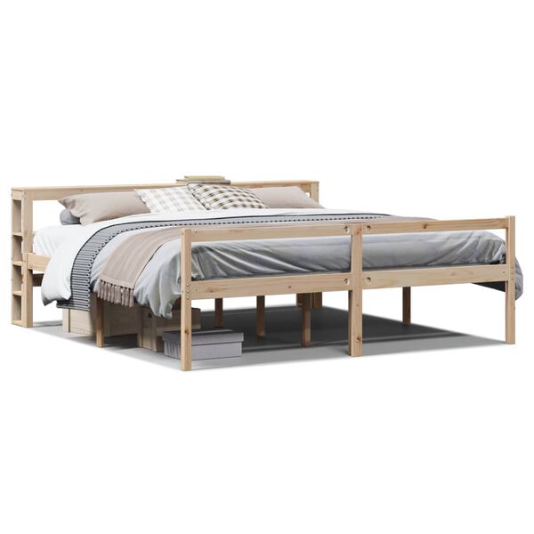 vidaXL Cama para idosos com cabeceira 180x200 cm pinho maci&ccedil;o