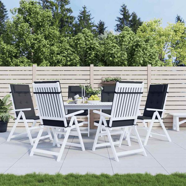 vidaXL Almofad&otilde;es p/ cadeira encosto alto 6 pcs tecido oxford preto