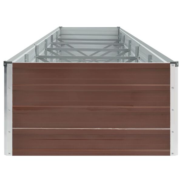 vidaXL Canteiro elevado de jardim a&ccedil;o galvanizado 480x80x45cm castanho
