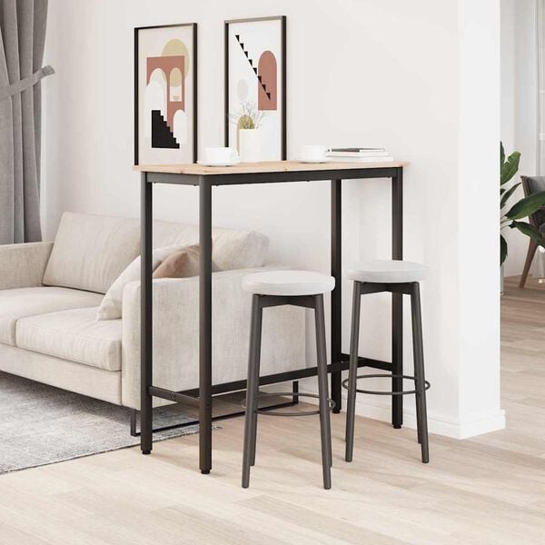 vidaXL mesa Natural 100 x 40 x 101 cm Madeira de Engenharia e A&ccedil;o