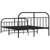 vidaXL Estrutura de cama com cabeceira e p&eacute;s 140x200 cm metal preto