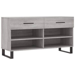 vidaXL Banco sapateira 102x35x55 cm derivados madeira cinzento sonoma