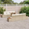 vidaXL Conjunto de Sofá de Jardim 9 pcs Bege Rattan Sintético