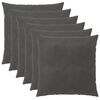 vidaXL Capa almofada 6 pcs HEERLEN Cinzento-Escuro 65 x 65 cm Veludo