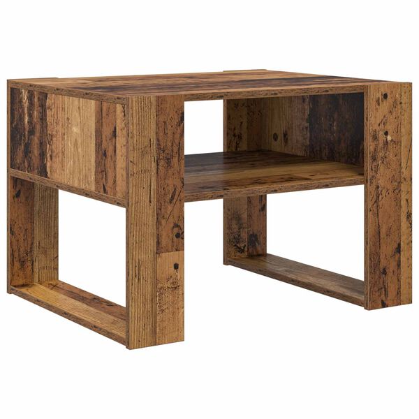 vidaXL Mesa de centro com armazenamento Madeira antiga 66 x 53 x 45 cm