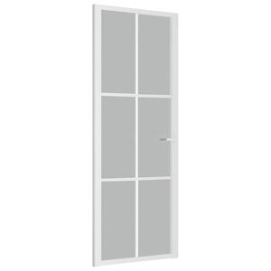 vidaXL Porta de interior 76x201,5 cm vidro fosco e alum&iacute;nio branco