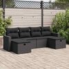 vidaXL 6 pcs conjunto sof&aacute;s de jardim c/ almofad&otilde;es vime PE preto
