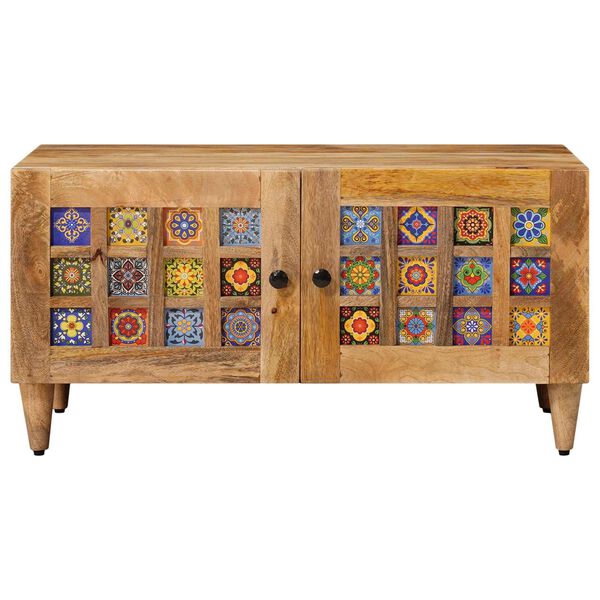 vidaXL Mesa de centro Natural 80 x 50 x 40 cm Madeira de manga maci&ccedil;a