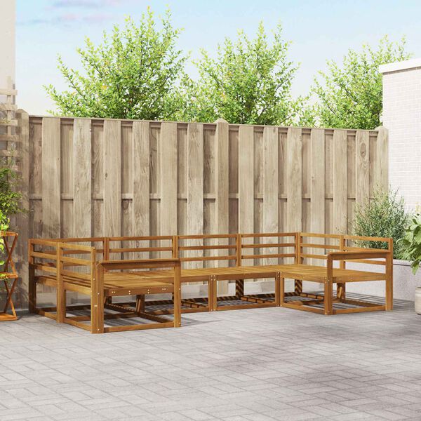 vidaXL Conjunto de Sof&aacute;s para Exterior 6 pcs Natural