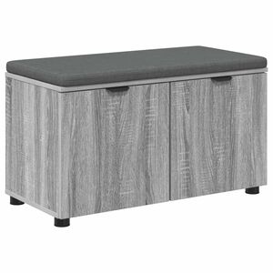 vidaXL Banco de Hall com almofada Sonoma cinza 80 x 38 x 46 cm