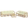 vidaXL Conjunto de Sof&aacute;s para Exterior 9 unid. Branco e Creme