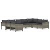 vidaXL 9 pcs conjunto lounge de jardim c/ almofad&otilde;es vime PE cinzento