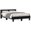 vidaXL Estrutura da Cama com led Carvalho Preto 140 x 190 cm