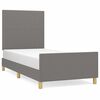 vidaXL Estrutura de cama sem colch&atilde;o 90x200 cm tecido cinzento-escuro