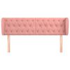 vidaXL Cabeceira de cama c/ abas veludo 147x23x78/88 cm rosa
