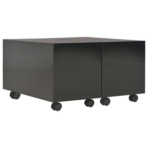 vidaXL Mesa de centro 60x60x35 cm contraplacado preto brilhante