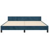 vidaXL Estrutura de cama sem colch&atilde;o 160x200 cm veludo azul-escuro