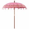 vidaXL Parasol Balin&ecirc;s com Base Rosa 215 x 215 x 260 cm