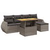 vidaXL 6 pcs conjunto sof&aacute;s de jardim com almofad&otilde;es vime cinzento