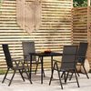vidaXL 5 pcs Conjunto de jantar para jardim preto