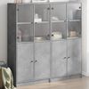 vidaXL Estante c/ portas 136x37x142 cm derivados madeira cinza cimento