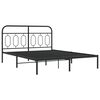 vidaXL Estrutura de cama com cabeceira 135x190 cm metal preto