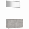 vidaXL 2 pcs conj. m&oacute;veis casa de banho contraplacado cinzento cimento