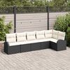 vidaXL Conjunto de Sofá de Jardim 6 pcs Preto Rattan Sintético