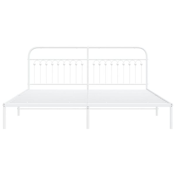 vidaXL Estrutura de cama com cabeceira 193x203 cm metal branco