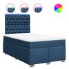 vidaXL Cama boxspring com colch&atilde;o 120x190 cm tecido azul