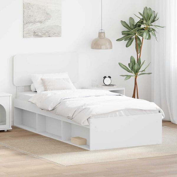 vidaXL Estrutura da Cama Branco 90 x 190 cm Madeira de Pinheiro S&oacute;lida