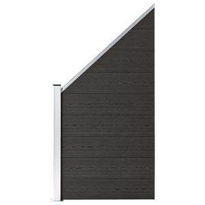 vidaXL Painel de veda&ccedil;&atilde;o WPC 95x(105-180) cm preto