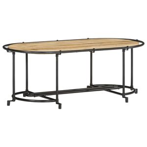 vidaXL Mesa de centro 110x55x40 cm madeira de mangueira &aacute;spera maci&ccedil;a