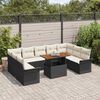 vidaXL Conjunto de Sof&aacute; de Jardim 10 pcs Preto Rattan Sint&eacute;tico