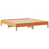 vidaXL Cama com estante sem colch&atilde;o 200x200 cm pinho maci&ccedil;o
