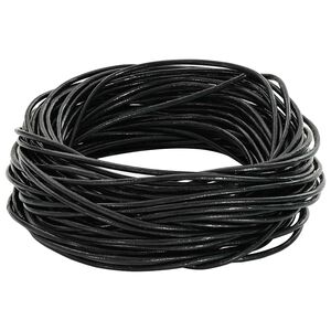 vidaXL Corda de Couro Preto &Oslash;1 mm x 5 m Couro