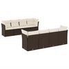 vidaXL 9 pcs conjunto sof&aacute;s p/ jardim c/ almofad&otilde;es vime PE castanho