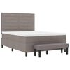 vidaXL Cama Box com colch&atilde;o Cinzento-acastanhado 140 x 190 cm tecido