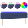 vidaXL Cabeceira de cama c/ luzes LED tecido 180x7x78/88 cm azul