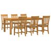 vidaXL Conjunto de sala de jantar 7 unid. Bege