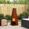 vidaXL Fire Pit Castanho 35 x 35 x 100 cm A&ccedil;o Corten